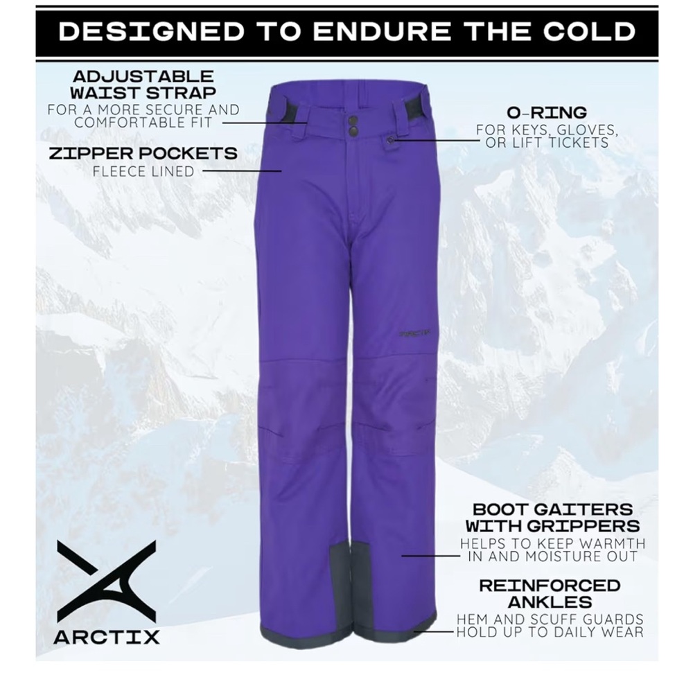 Arctix Kids Snow Pants with Reinforced Knees